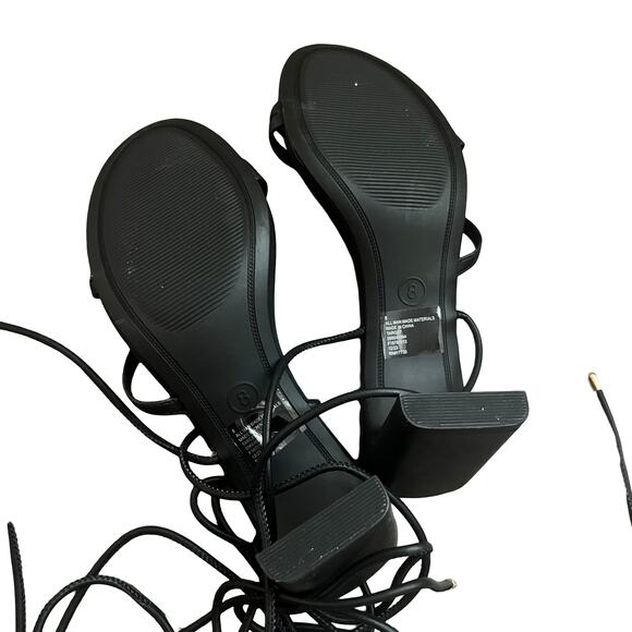 A NEW DAY Marcia Lace Up Heels Black 8 - Picture 5 of 5